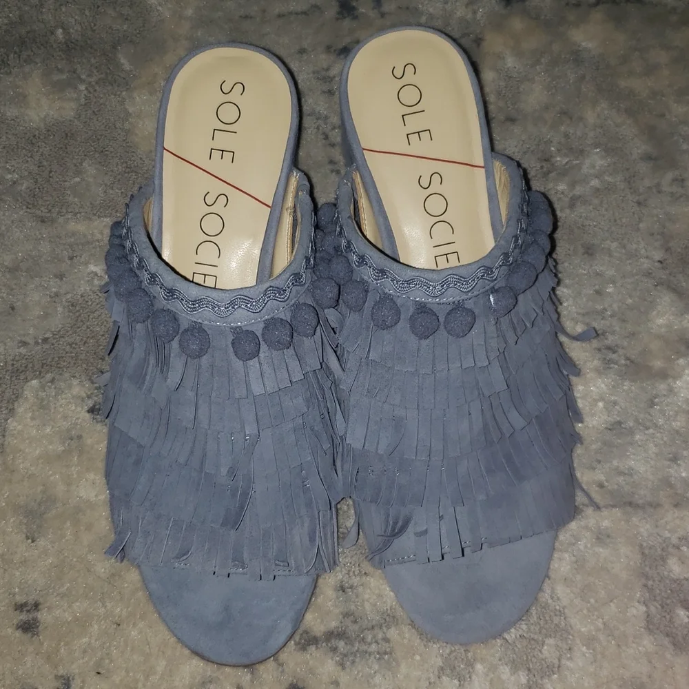 NWOT Sole Society Harriet Fringe Mule - Picture 3 of 4